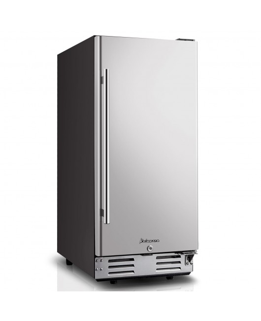 Kalamera Beverage Refrigerator, 15 inch Under Counter Beer Fridge for 104 Cans w/ 32-41℉ Temperature Range, Drink Fridge with Stainless Steel Door